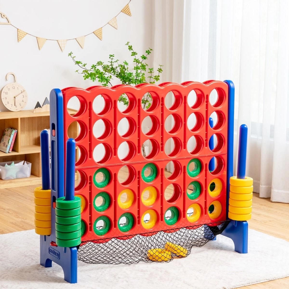 Gra logiczna Cztery w rzędzie XXL 119 x 42 x 104 cm COSTWAY