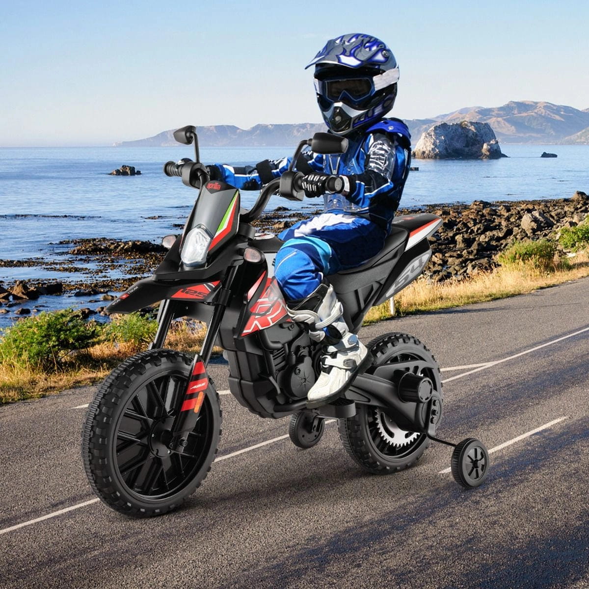 Elektryczny motocykl Aprilia dla dzieci czerwony COSTWAY