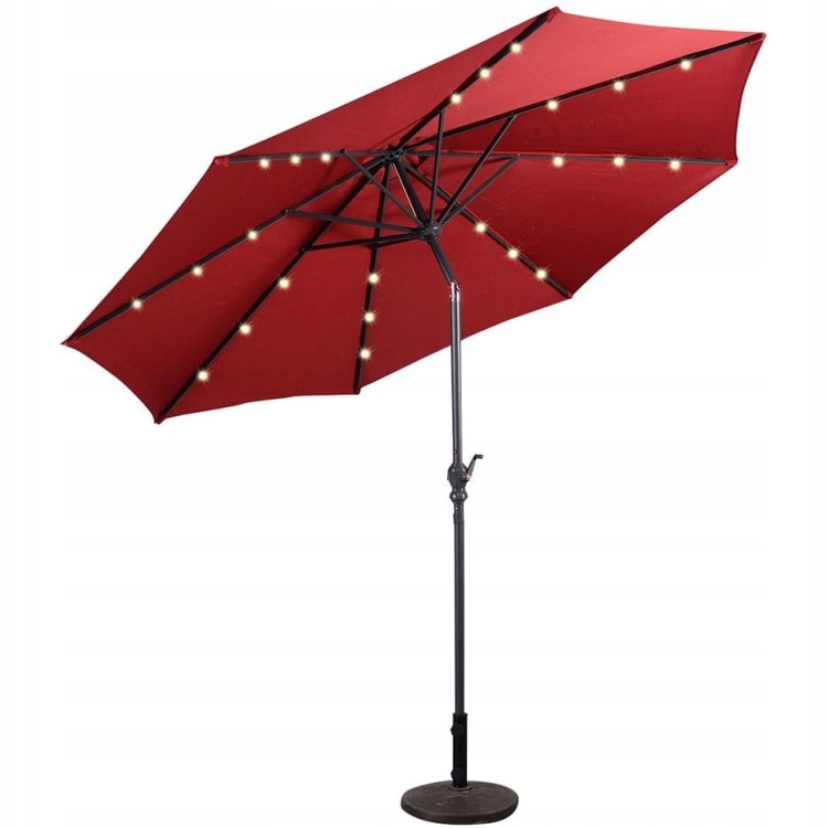 Parasol ogrodowy 300 cm z solarnymi diodami LED COSTWAY