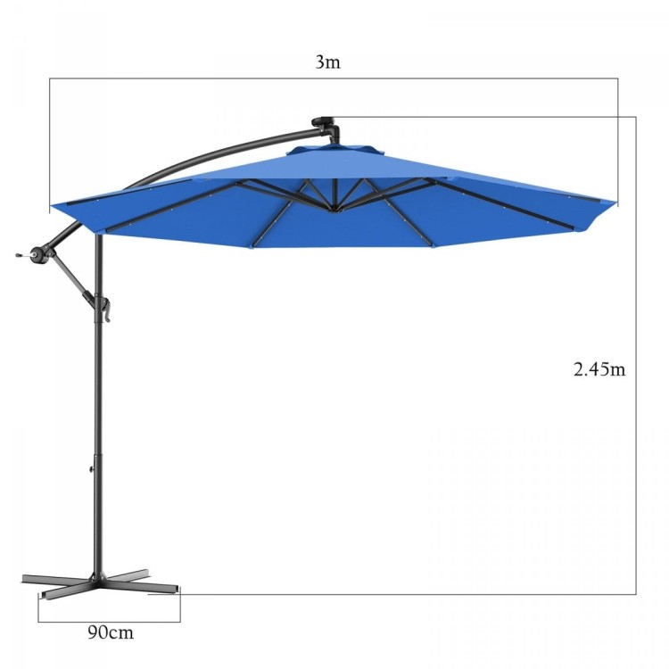 Parasol ogrodowy na balkon taras z wysięgnikiem 300 cm