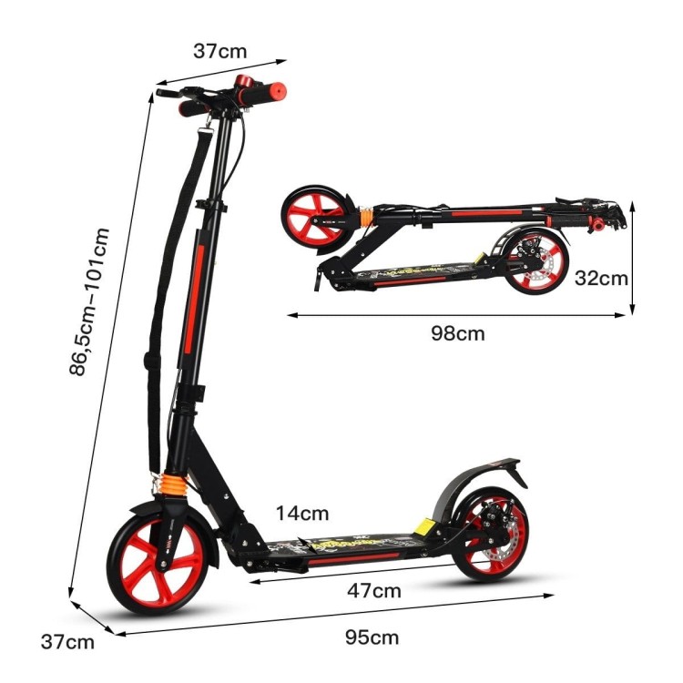 Hulajnoga miejska składana  duża koła 200mm 100kg