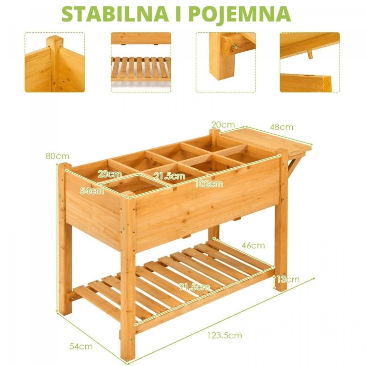 Donica podwyższana drewniana 2-poziomowa
