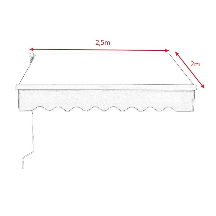Składana markiza balkonowa tarasowa 250 x 200cm