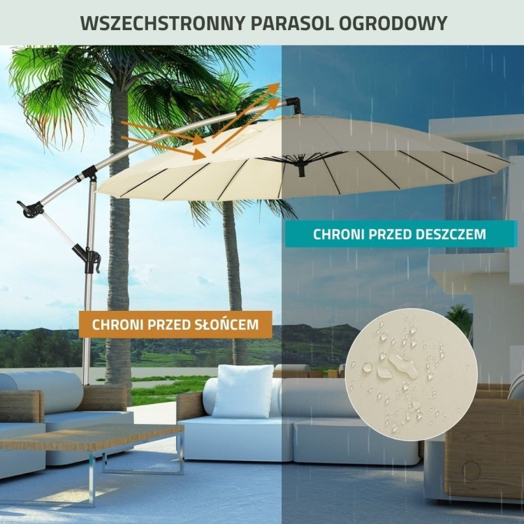 Parasol ogrodowy z regulacją nachylenia 300cm