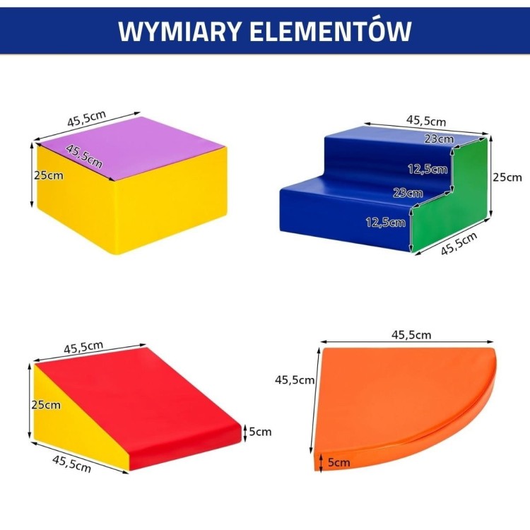 Klocki edukacyjne piankowe dla dzieci 4 elementy