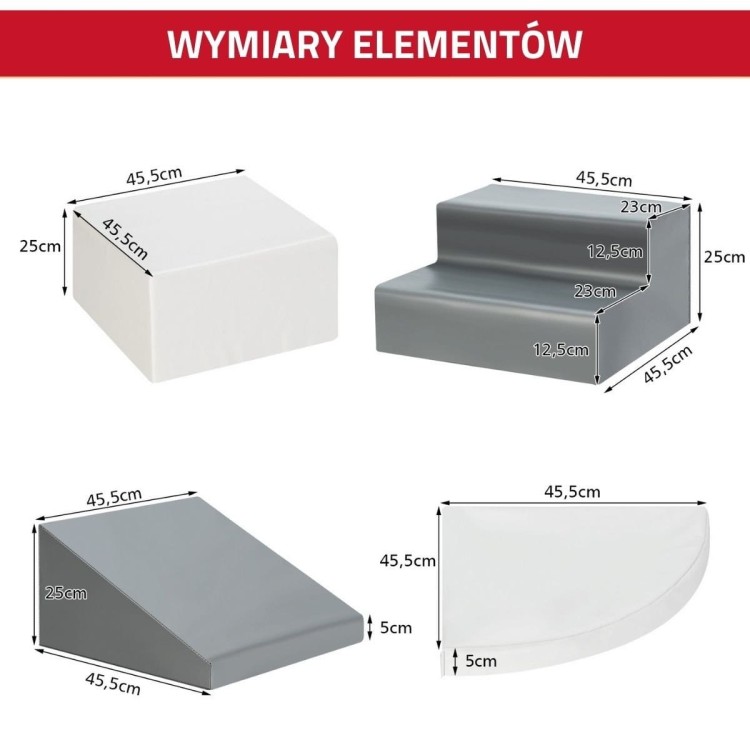Klocki edukacyjne piankowe dla dzieci 4 elementy