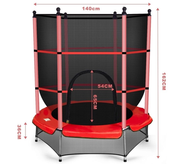 Trampolina dla dzieci z siatką i klapą 140cm