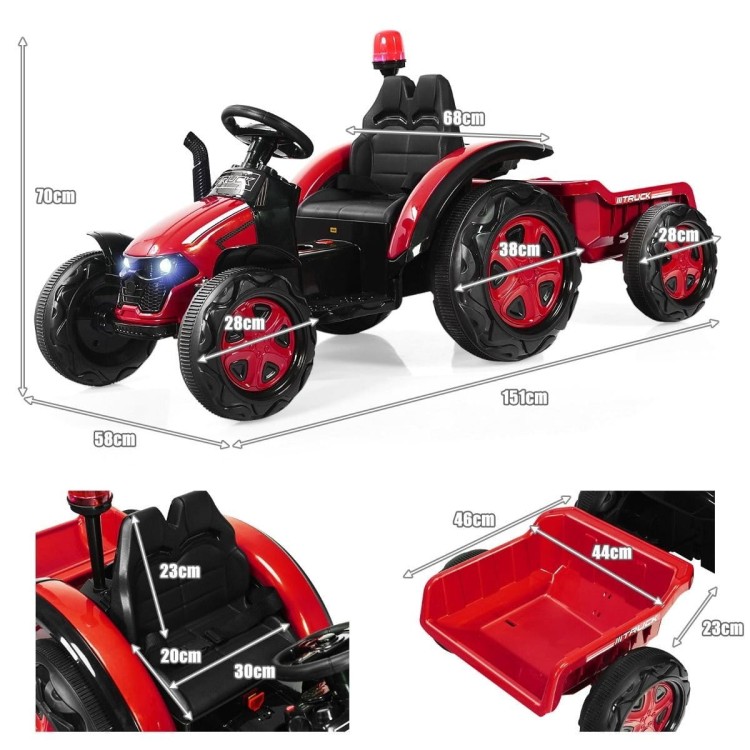 Traktor elektryczny dla dzieci z przyczepą i pilotem