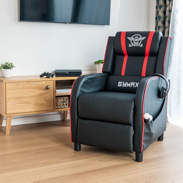 Fotel gamingowy recliner z poduszką lędźwiową