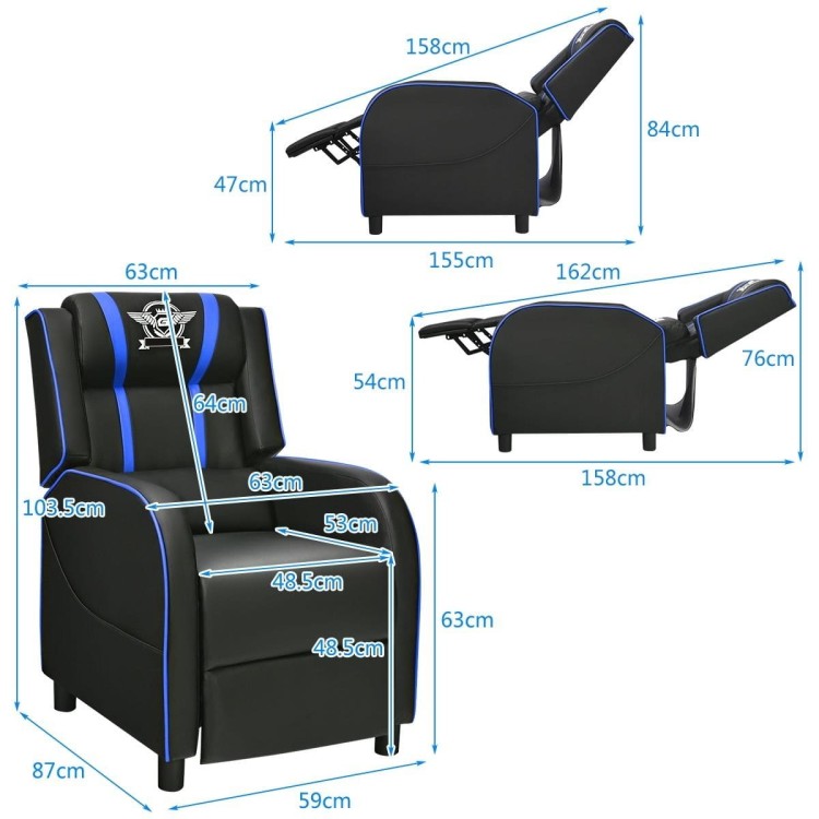 Fotel gamingowy recliner z poduszką lędźwiową