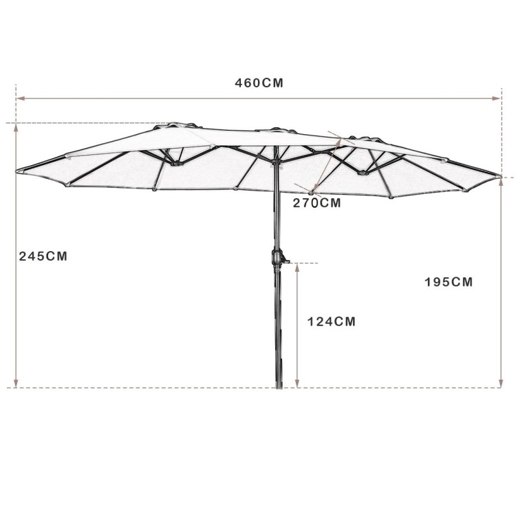Podwójny parasol ogrodowy na taras 460 cm
