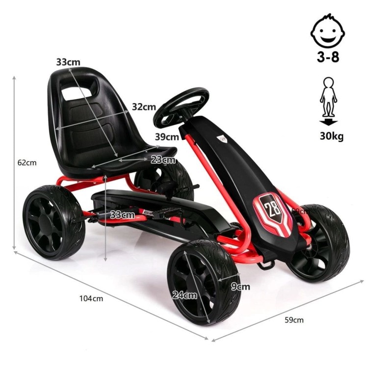 Gokart 4-kołowy na pedały dla dzieci