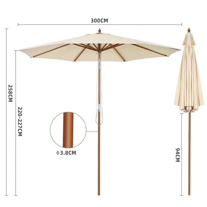 Parasol ogrodowy na balkon i taras 300 cm