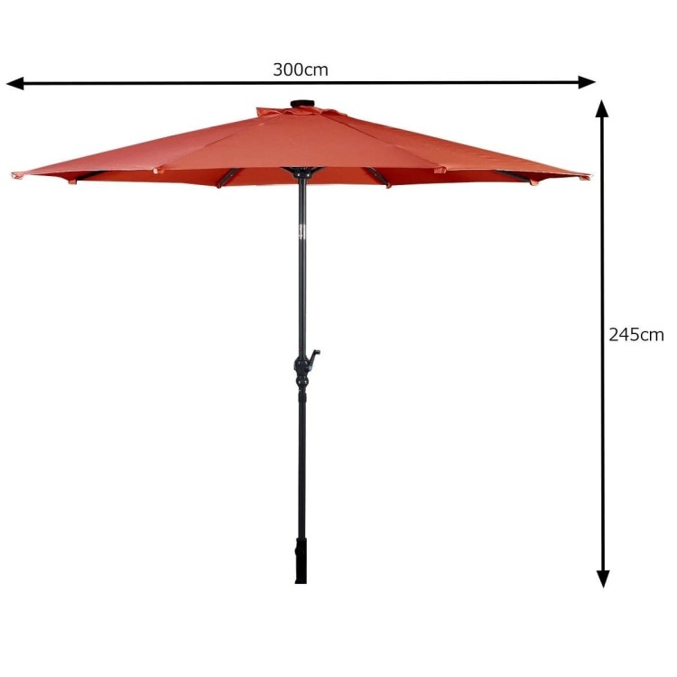 Parasol ogrodowy z solarnymi diodami led 300 cm