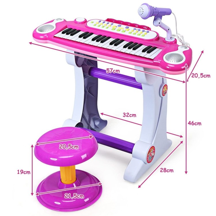 Pianino dla dzieci od 3 lat z mikrofonem i muzyką