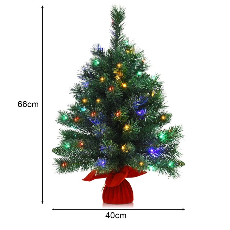 Sztuczna mała choinka 66 cm z lampkami LED