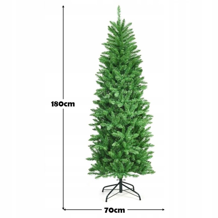 Świąteczna choinka z metalową podstawką i światłami LED 180 cm
