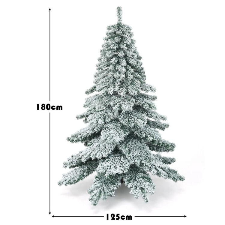 Ośnieżona choinka sztuczna sosna z metalową podstawką 228 cm