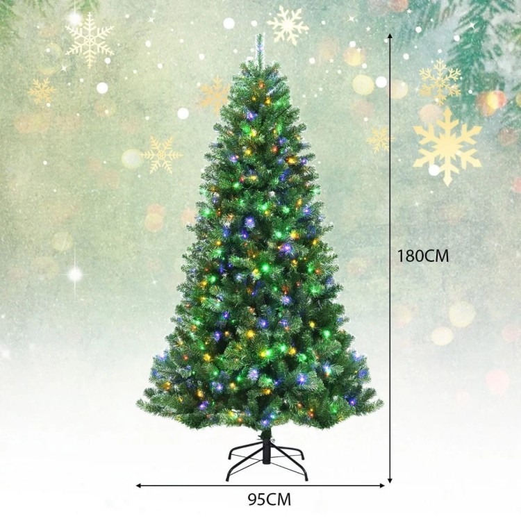 Sztuczna choinka 180 cm z lampkami LED i pilotem
