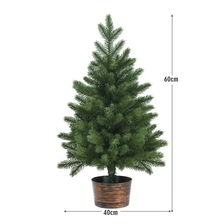 Sztuczna mała choinka w doniczce 60 cm bujna