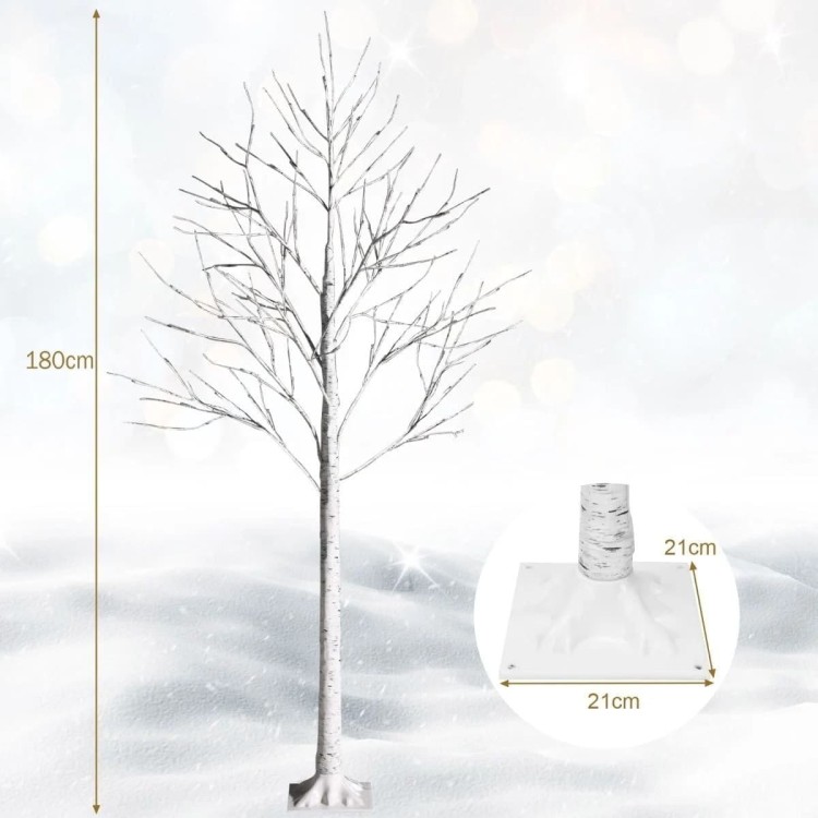 Drzewko lampka 180 cm imitacja brzozy ze światełkami LED