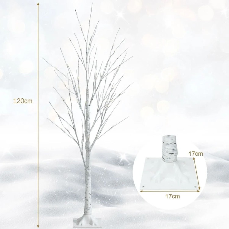 Drzewko lampka 120 cm imitacja brzozy ze światełkami LED