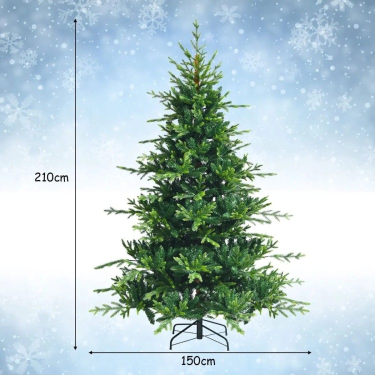 Sztuczna choinka świąteczna 210 cm na stojaku
