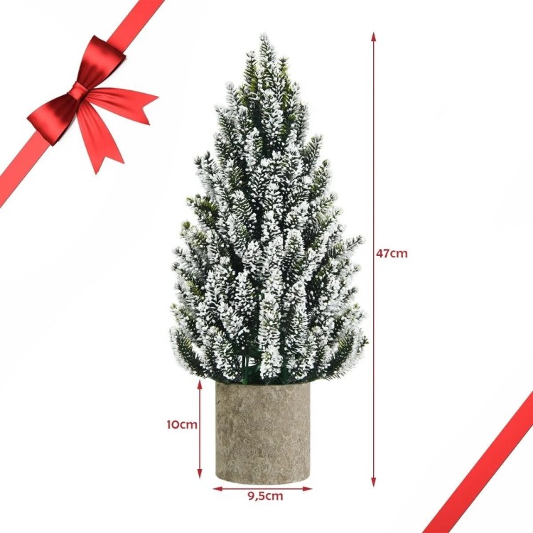 Mini choinka na biurko 47 cm przyprószona śniegiem