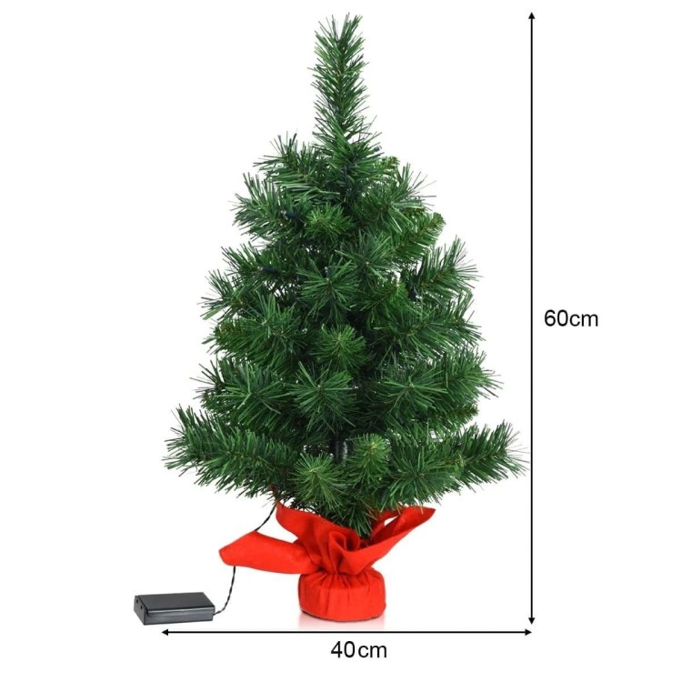 Mini choinka na biurko 60 cm z lampkami LED