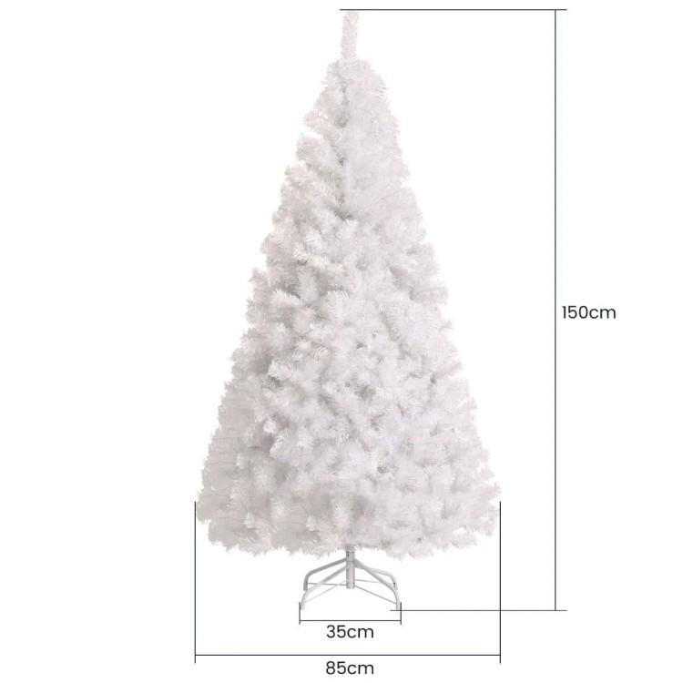 Sztuczna choinka biała ze stojakiem 150cm