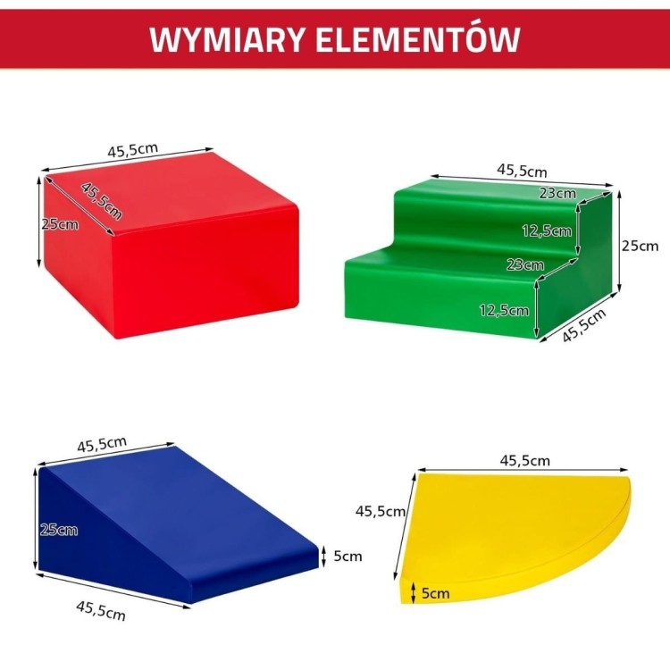 Klocki edukacyjne piankowe dla dzieci 4 elementy