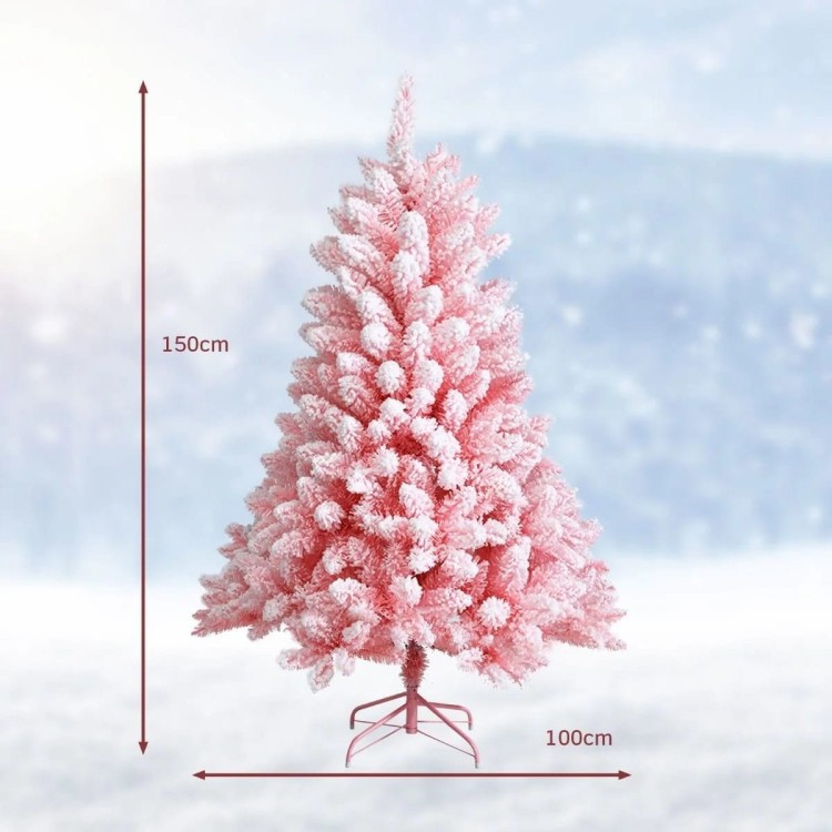 Unikalna sztuczna choinka różowa z metalowym stojakiem 150 cm
