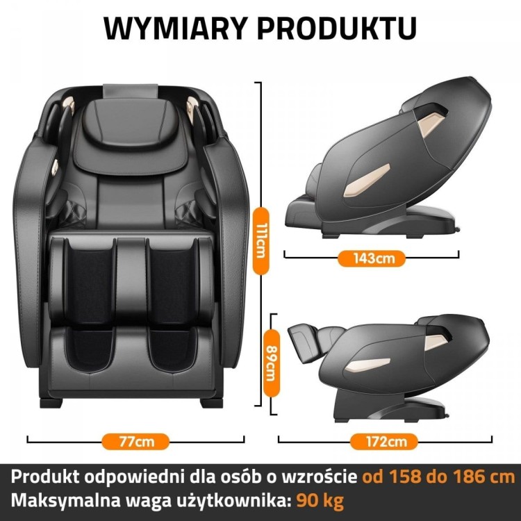 Fotel do masażu Shitasu z funkcja grzania