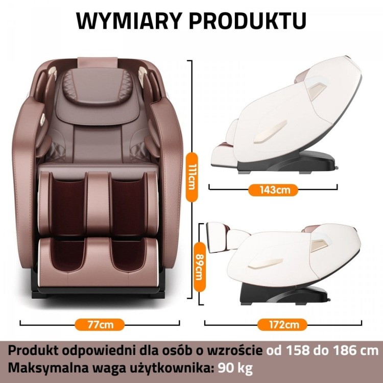 Fotel do masażu Shitasu z funkcja grzania