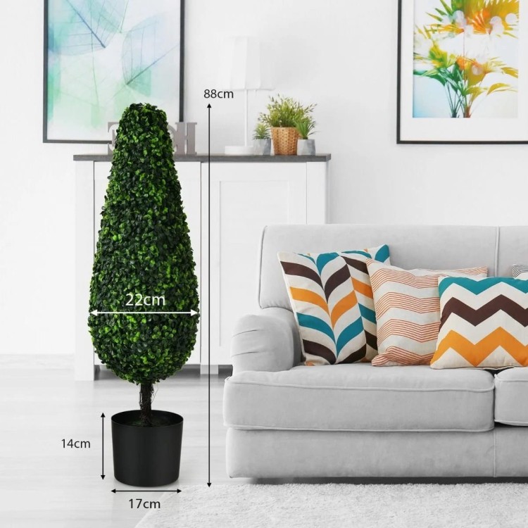 Sztuczne rośliny topiary - zestaw 2 drzewek z doniczkami
