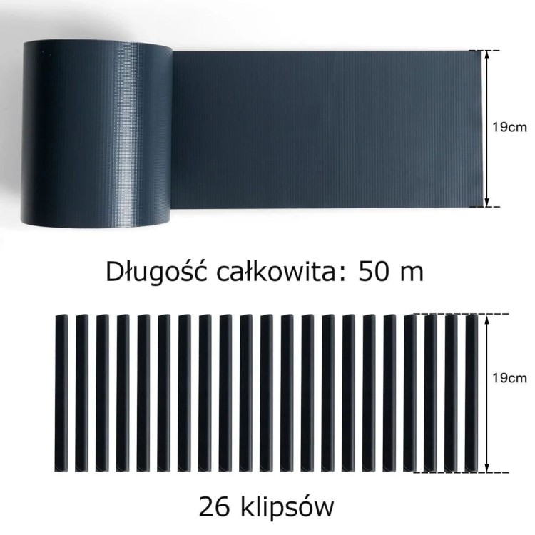 Taśma ogrodzeniowa 50m z klipsami do montażu na płot