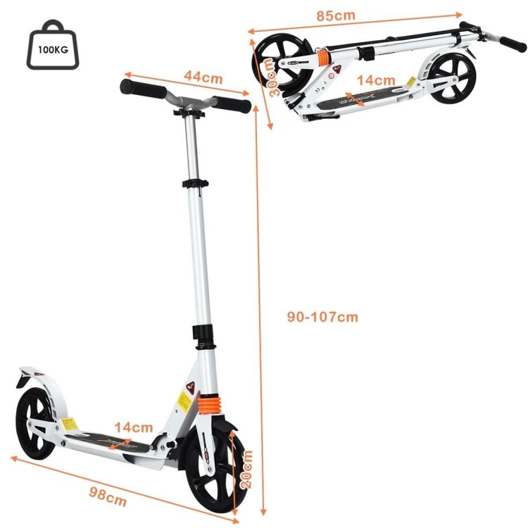 Hulajnoga miejska składana duże koła 200mm do 100kg