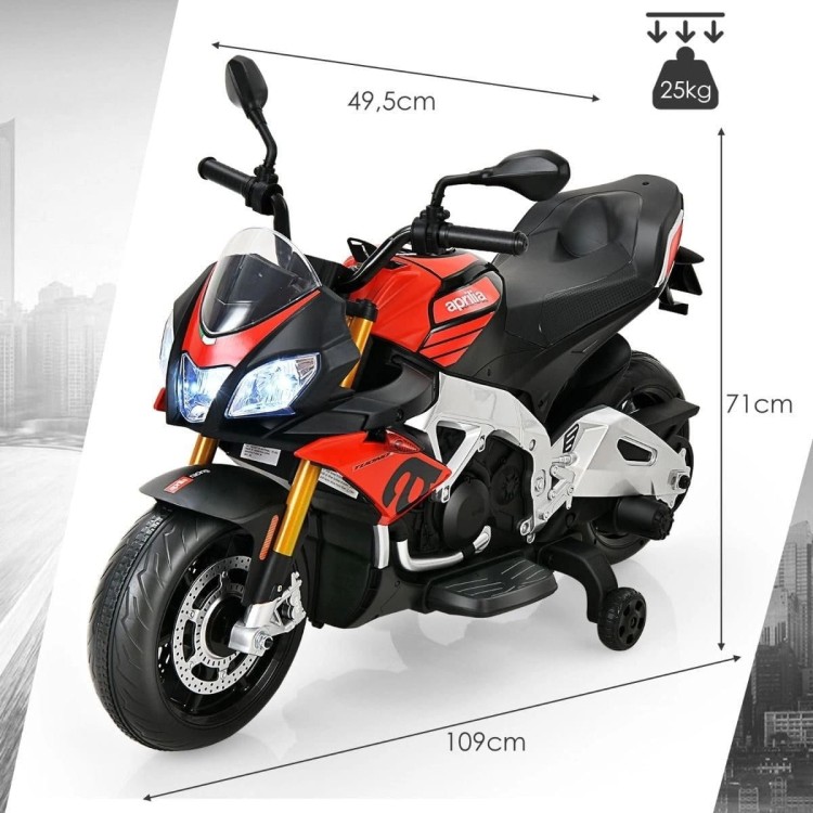 Elektryczny motocykl dla dzieci z doczepianymi kółkami 109 x 49,5 x 71 cm