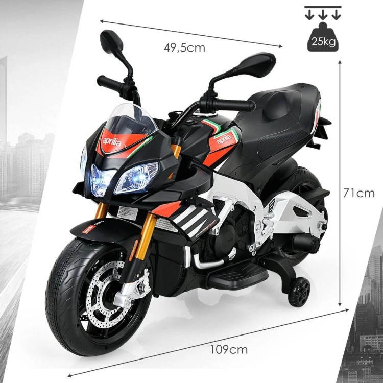 Elektryczny motocykl dla dzieci z doczepianymi kółkami 109 x 49,5 x 71 cm