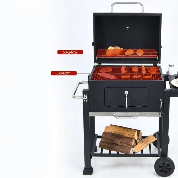 Przenośny grill ogrodowy z bocznym stołem