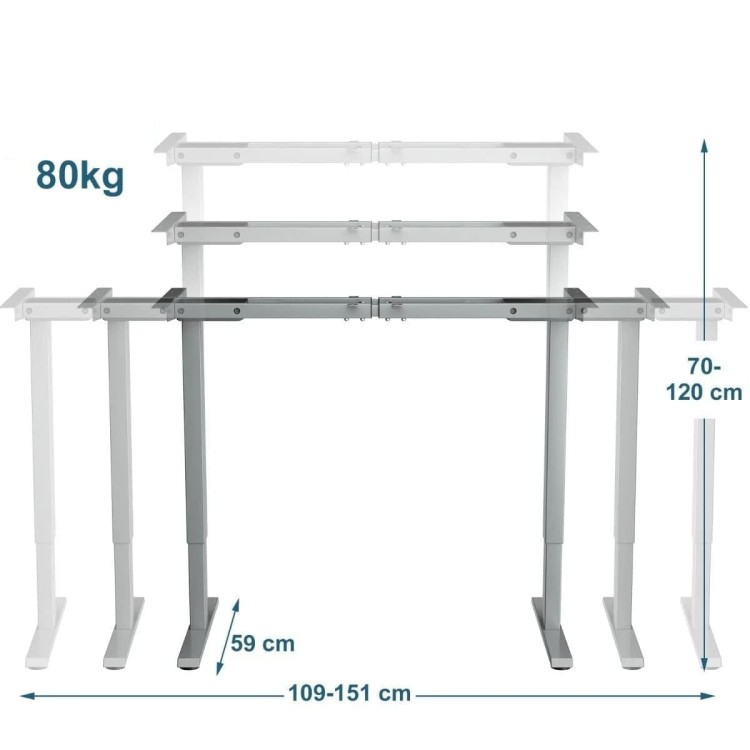 Elektryczny stelaż podstawa do biurka 109-151 x 58 x 70-120cm