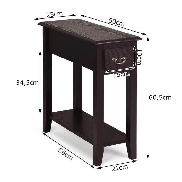 Drewniany stolik boczny nocny 60 x 25 x 60,5 cm