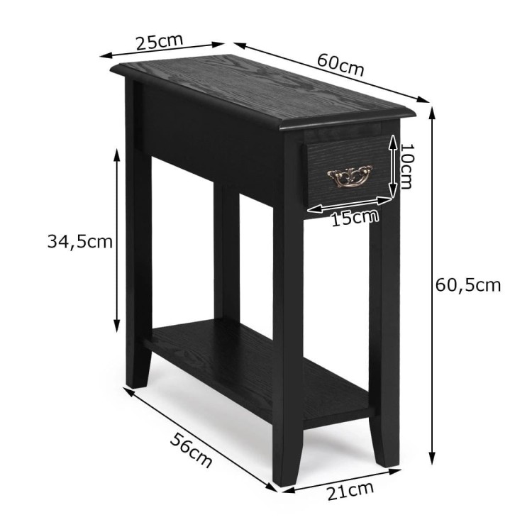 Drewniany stolik boczny nocny 60 x 25 x 60,5 cm