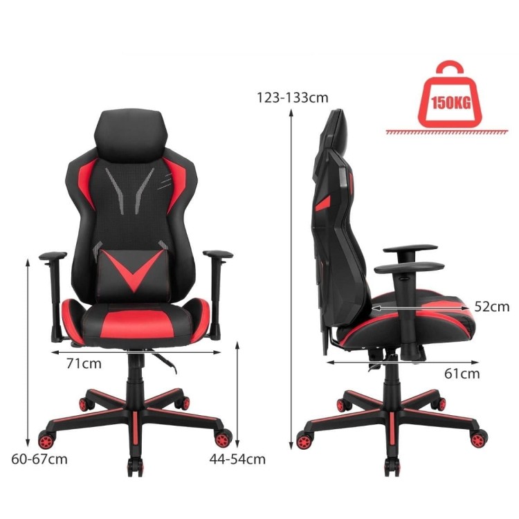 Ergonomiczne krzesło gamingowe Czerwono-czarne
