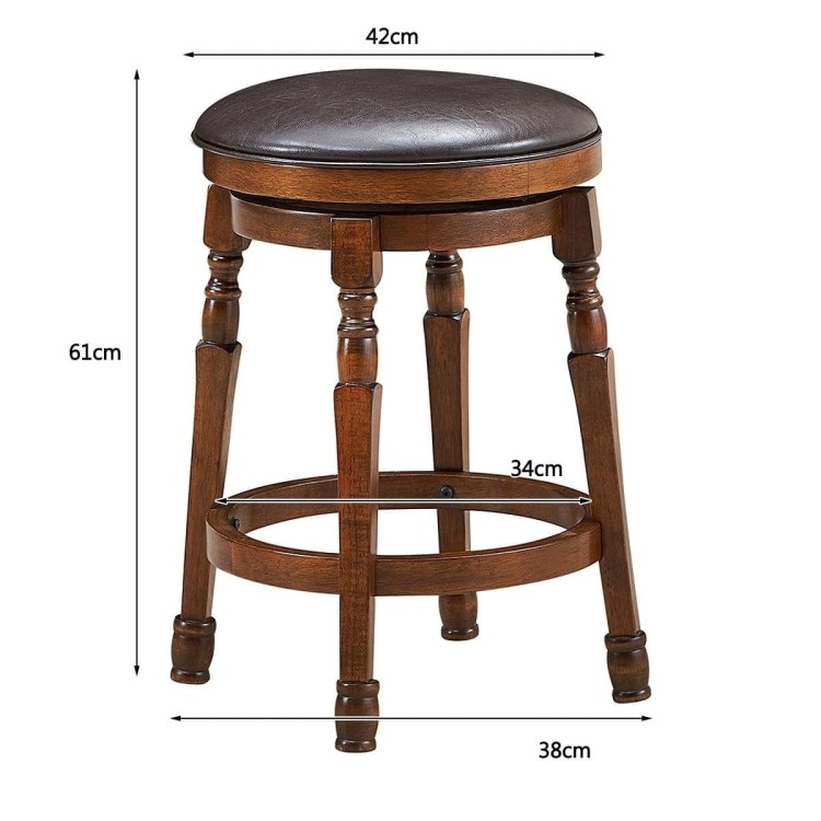 Zestaw 2 stołków barowych z obrotowym siedziskiem 61 cm
