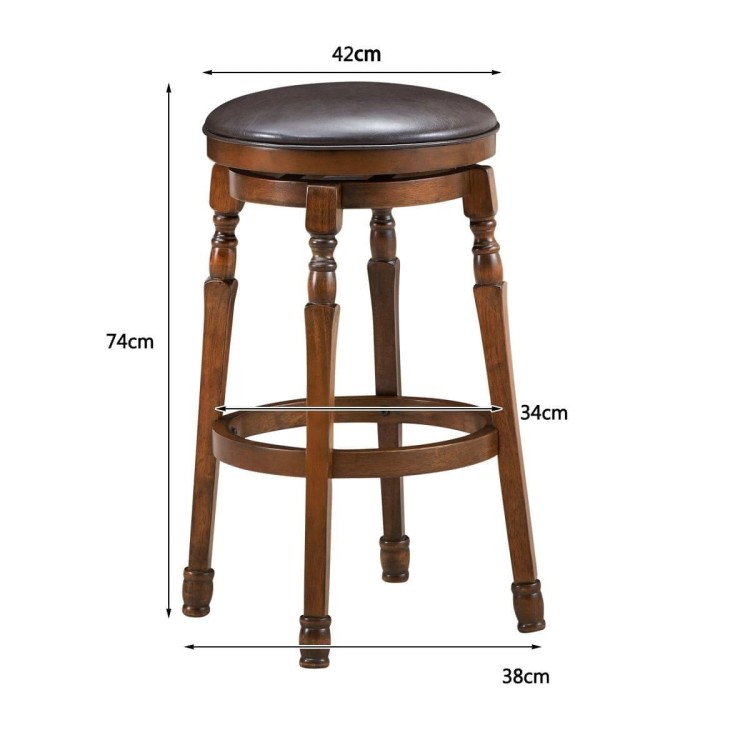 Zestaw 2 stołków barowych z obrotowym siedziskiem 74 cm