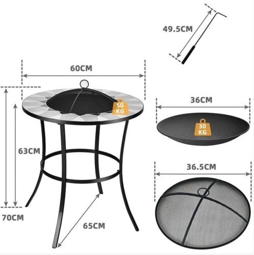 Grill ogrodowy 65 x 65 x 70 cm