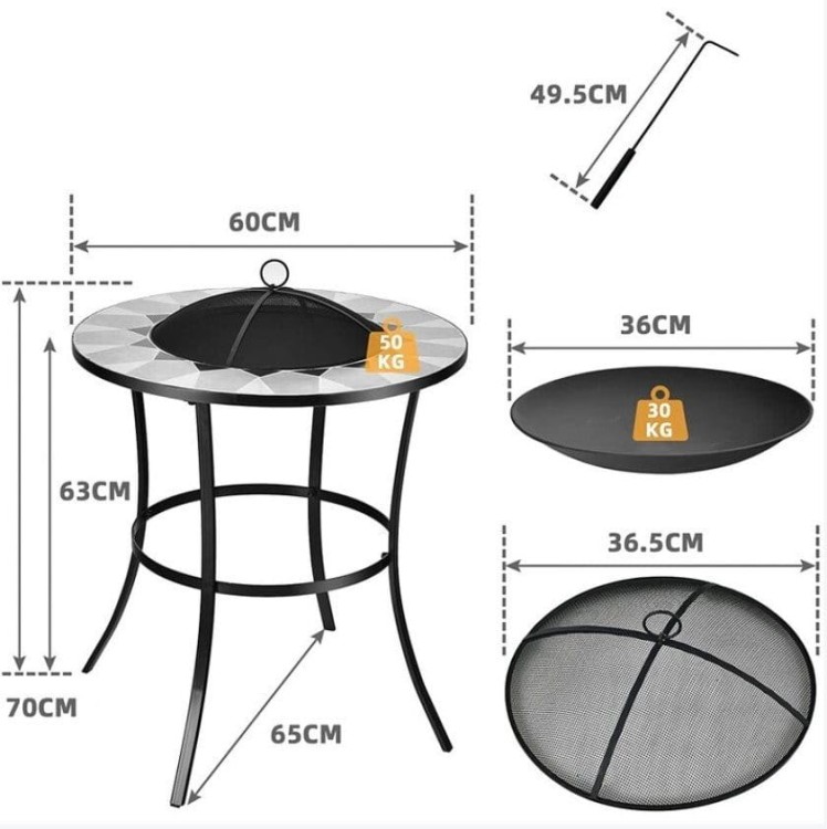 Grill ogrodowy 65 x 65 x 70 cm