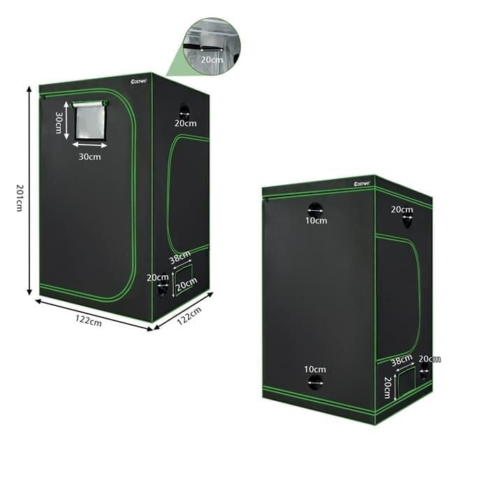 Growbox kompaktowa szklarnia 122 x 122 x 201 cm