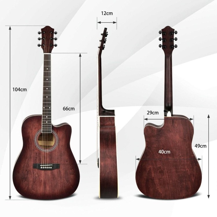 Gitara akustyczna z 9-częśćiowym zestawem akcesoriów